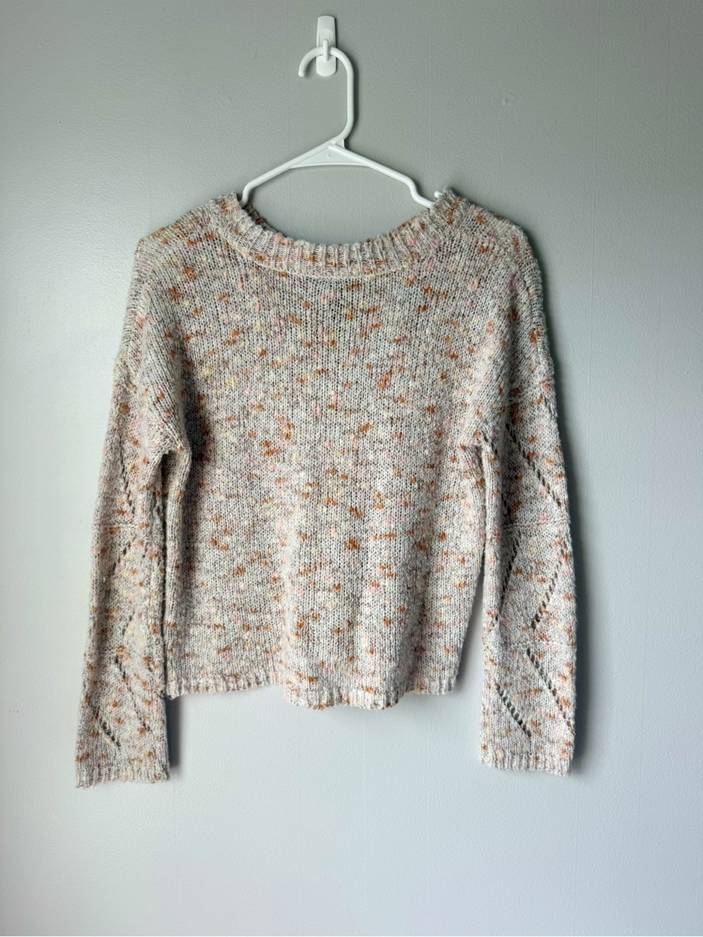 Moon&Madison Knit Crewneck Sweater w/ Arm Detailing And Multi-Colored Speckles - Picture 2 of 4